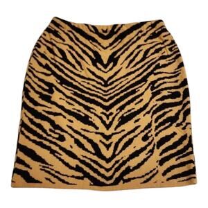 Lane Bryant Tan Black Tiger‎ Animal Print Knit Pencil Skirt Plus Size 26/28 NWT